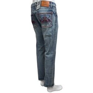 Axe & Crown Mens 31x30 Jeans Pant Classic Straight Leg Embroidered Machina New